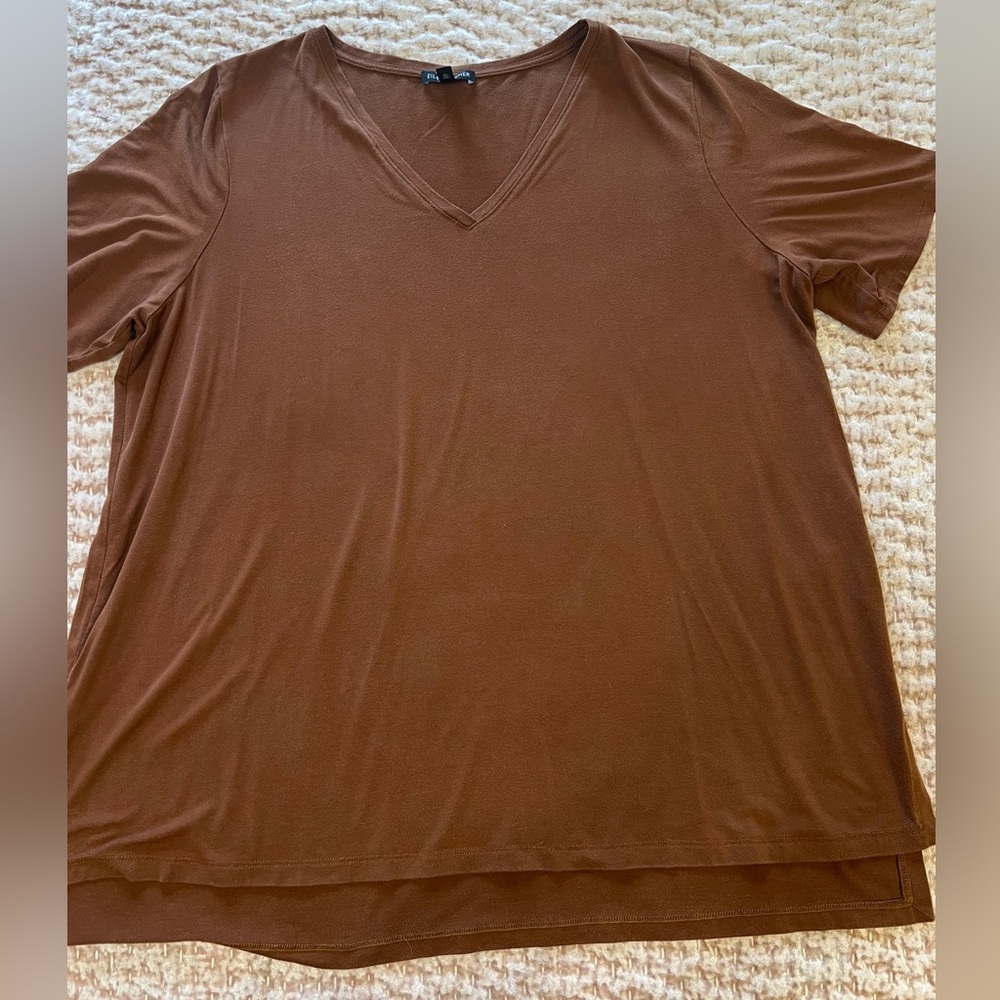 Eileen Fisher Brown Tencel Blend Garment XL